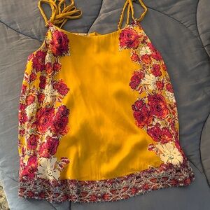 Free People Yellow Floral Camisole